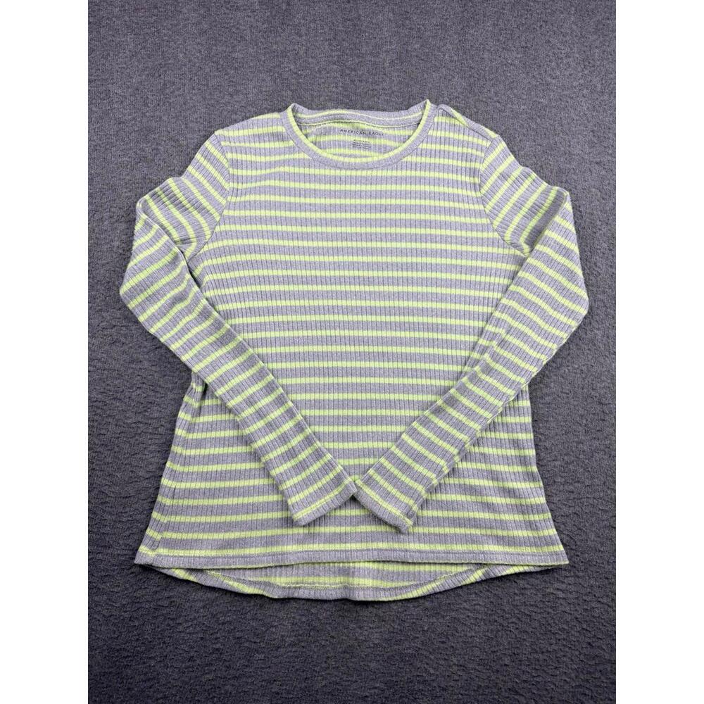 American Eagle Women’s XS Striped Ribbed Long Sleeve Soft Knit Pullover